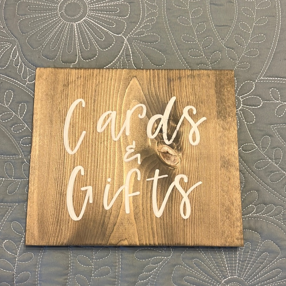 Wedding table sign “ Cards and gifts “